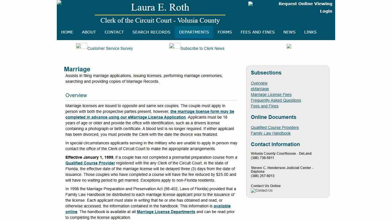 LAURA E. ROTH | Clerk of the Circuit Court, Volusia County Florida